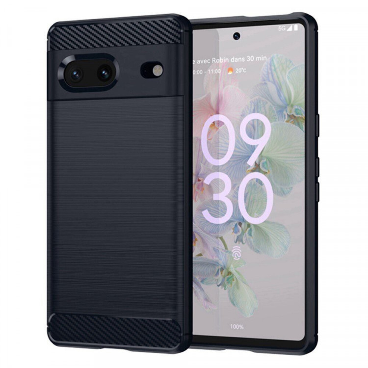 Чехол-накладка Carbon Fibre для Google Pixel 7 (темно-синий)