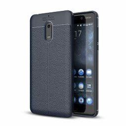 Чехол-накладка Litchi Grain для Nokia 6 (темно-синий)