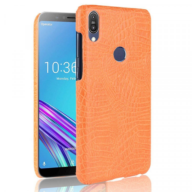 Чехол Crocodile Texture для Asus Zenfone Max Pro (M1) ZB601KL / ZB602KL (оранжевый)