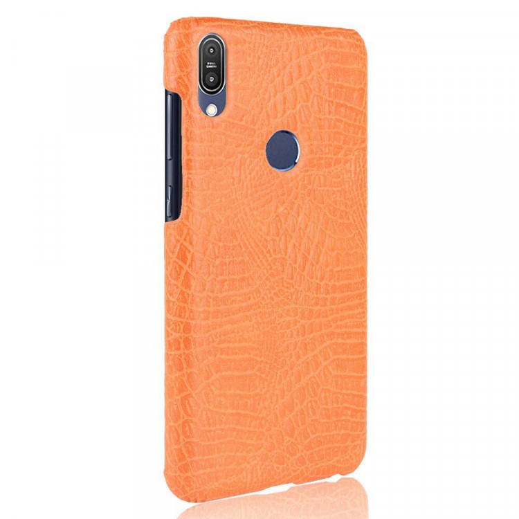 Чехол Crocodile Texture для Asus Zenfone Max Pro (M1) ZB601KL / ZB602KL (оранжевый)