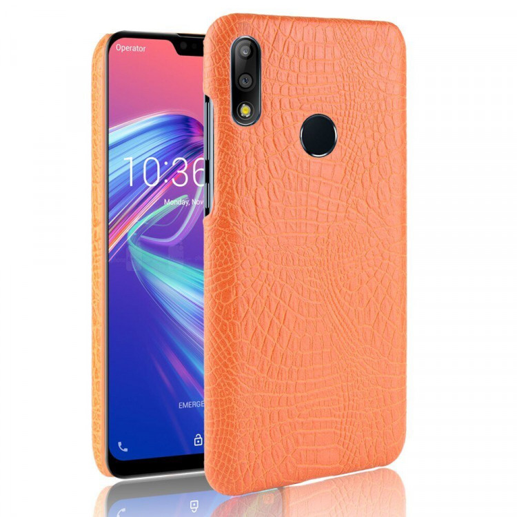 Чехол Crocodile Texture для Asus Zenfone Max Pro (M2) ZB631KL (оранжевый)