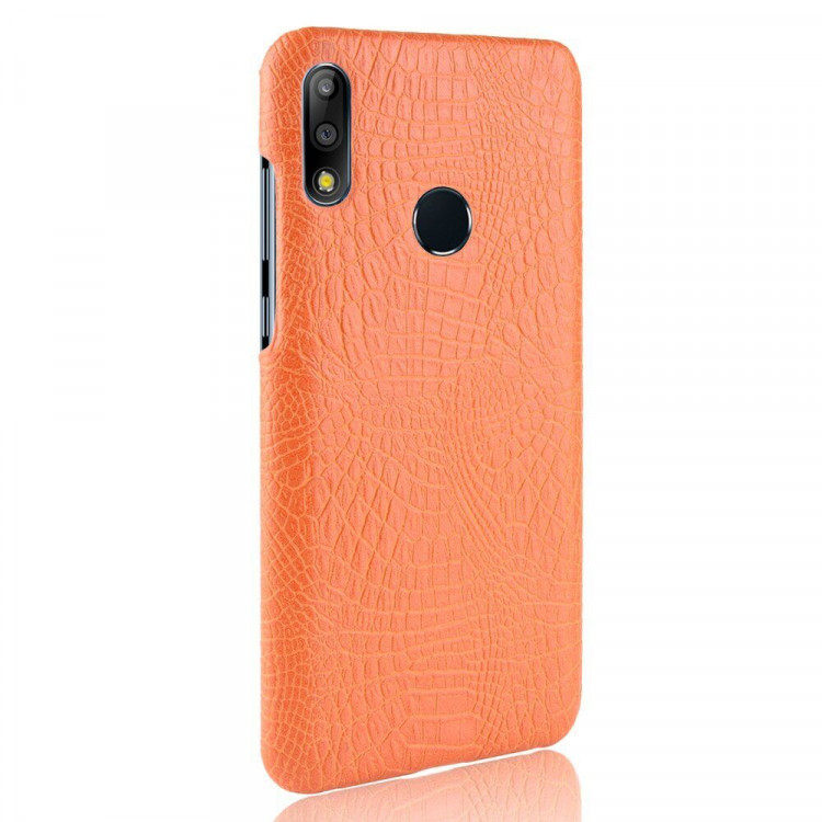 Чехол Crocodile Texture для Asus Zenfone Max Pro (M2) ZB631KL (оранжевый)