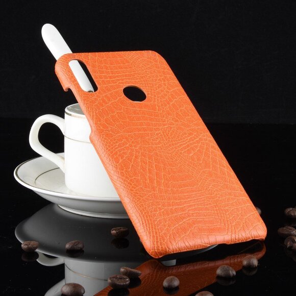 Чехол Crocodile Texture для Asus Zenfone Max Pro (M2) ZB631KL (оранжевый)