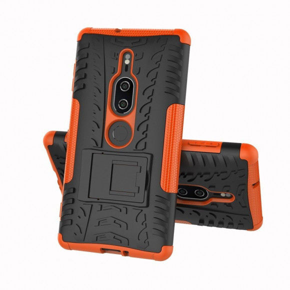 Чехол Hybrid Armor для Sony Xperia XZ2 Premium (черный + оранжевый) Чехол Hybrid Armor для Sony Xperia XZ2 Premium (черный + оранжевый)