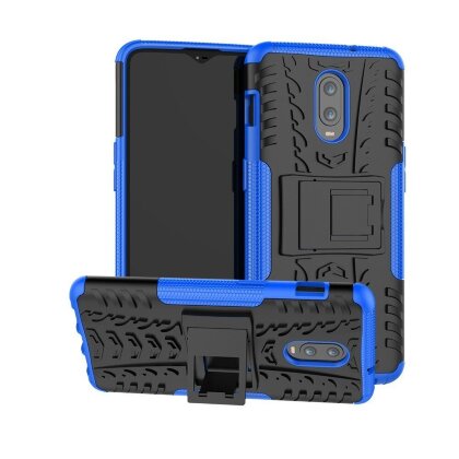 Чехол Hybrid Armor для OnePlus 6T (черный + голубой)