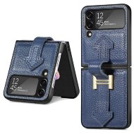 Кожаный чехол для Samsung Galaxy Z Flip 4 (синий)