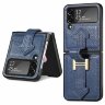 Кожаный чехол для Samsung Galaxy Z Flip 4 (синий)