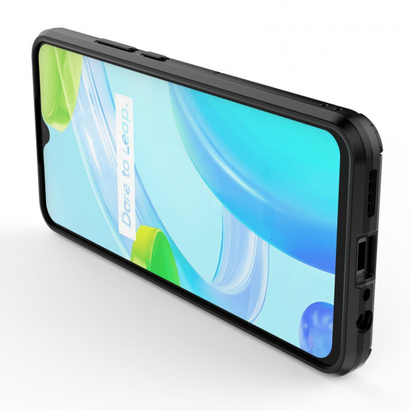 Чехол Armor Ring Holder для Realme C30 (черный)