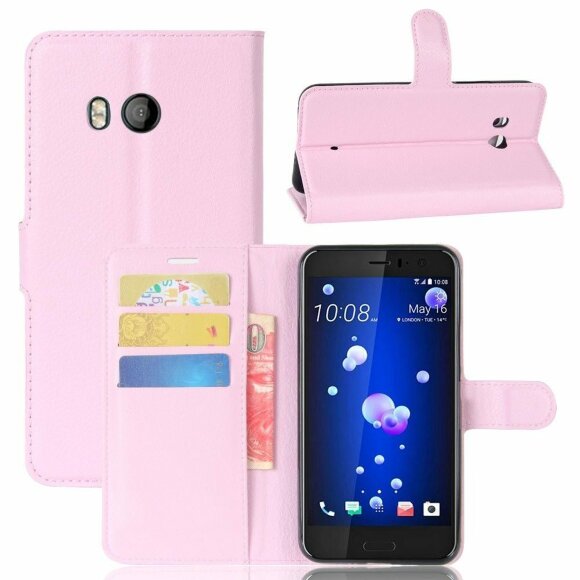 Чехол с визитницей для HTC U11 (розовый)