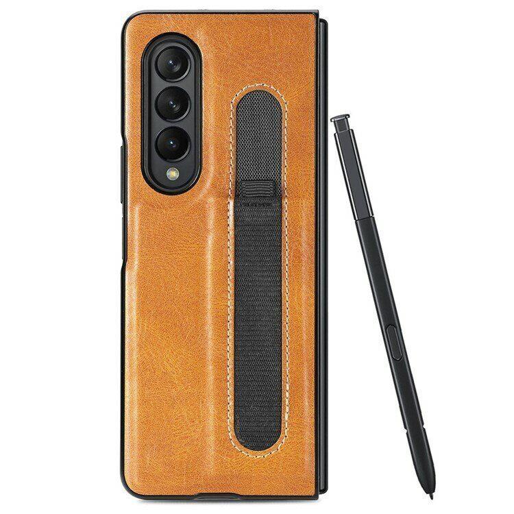 Чехол Pen Slot Design для Samsung Galaxy Z Fold4 (коричневый)