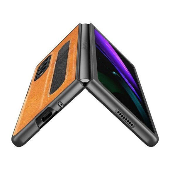 Чехол Pen Slot Design для Samsung Galaxy Z Fold4 (коричневый) Чехол Pen Slot Design для Samsung Galaxy Z Fold4 (коричневый)