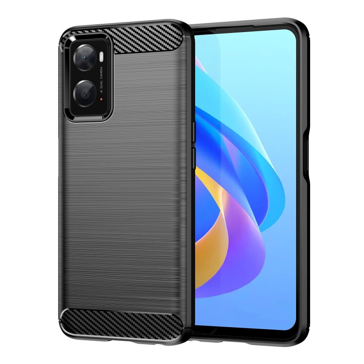 Чехол-накладка Carbon Fibre для Realme 9i, OPPO A36, OPPO A76 (черный)