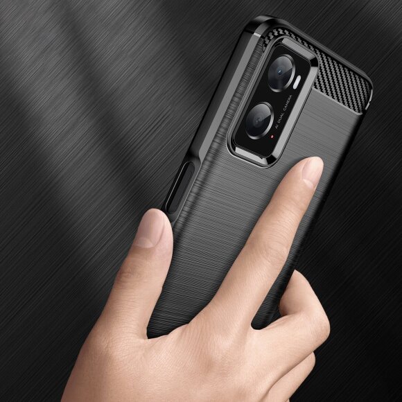 Чехол-накладка Carbon Fibre для Realme 9i, OPPO A36, OPPO A76 (черный) Чехол-накладка Carbon Fibre для Realme 9i, OPPO A36, OPPO A76 (черный)