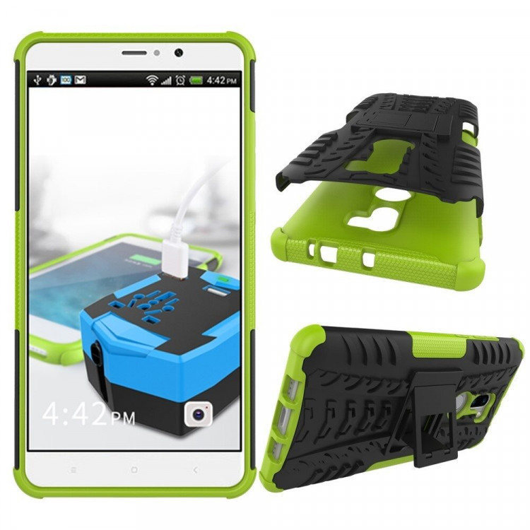 Чехол Hybrid Armor для Xiaomi Mi5S Plus (черный + зеленый)
