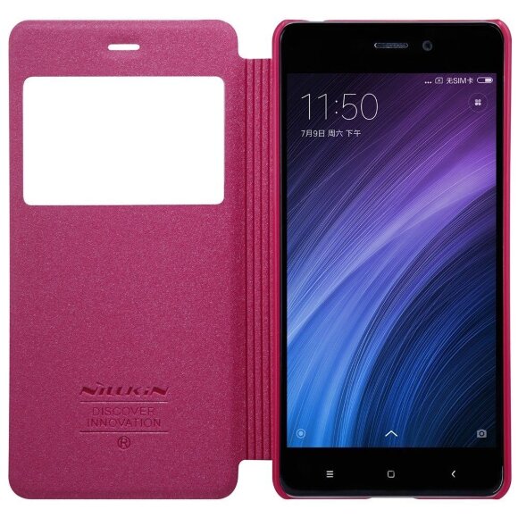 Чехол с окном NILLKIN Sparkle для Xiaomi Redmi 4 Pro / 4 Prime  (красный) Чехол с окном NILLKIN Sparkle для Xiaomi Redmi 4 Pro / 4 Prime  (красный)