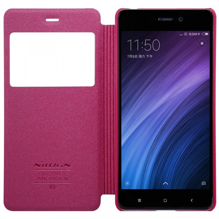 Чехол с окном NILLKIN Sparkle для Xiaomi Redmi 4 Pro / 4 Prime  (красный)