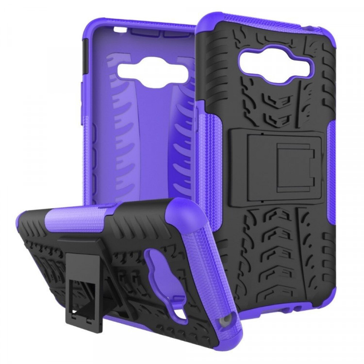 Чехол Hybrid Armor для Samsung Galaxy J2 Prime SM-G532F (черный + фиолетовый)