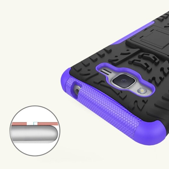 Чехол Hybrid Armor для Samsung Galaxy J2 Prime SM-G532F (черный + фиолетовый)