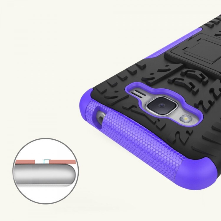 Чехол Hybrid Armor для Samsung Galaxy J2 Prime SM-G532F (черный + фиолетовый)