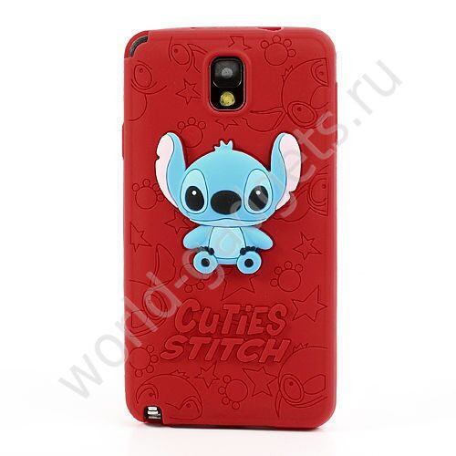 Силиконовый чехол Stitch для Samsung Galaxy Note 3 / N9000 (красный)