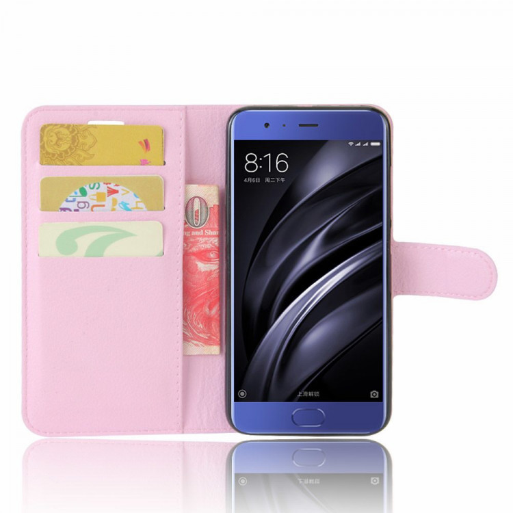 Чехол с визитницей для Xiaomi Mi6 (розовый)