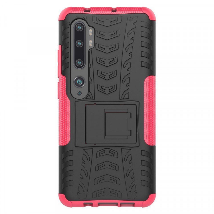 Чехол Hybrid Armor для Xiaomi Mi Note 10 / Mi Note 10 Pro / Mi CC9 Pro (черный + розовый)