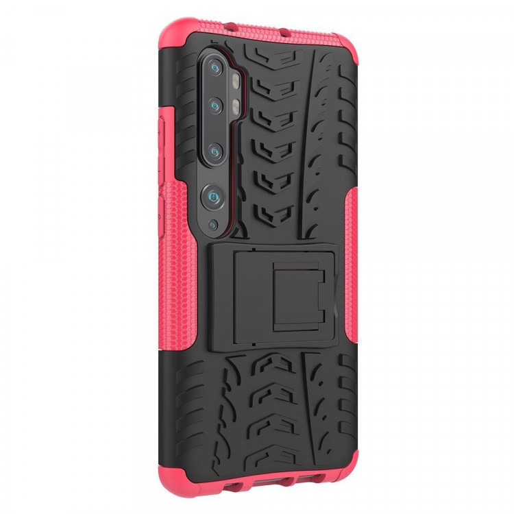 Чехол Hybrid Armor для Xiaomi Mi Note 10 / Mi Note 10 Pro / Mi CC9 Pro (черный + розовый)