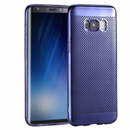 Перфорированный чехол-накладка для Samsung Galaxy S8 (голубой)