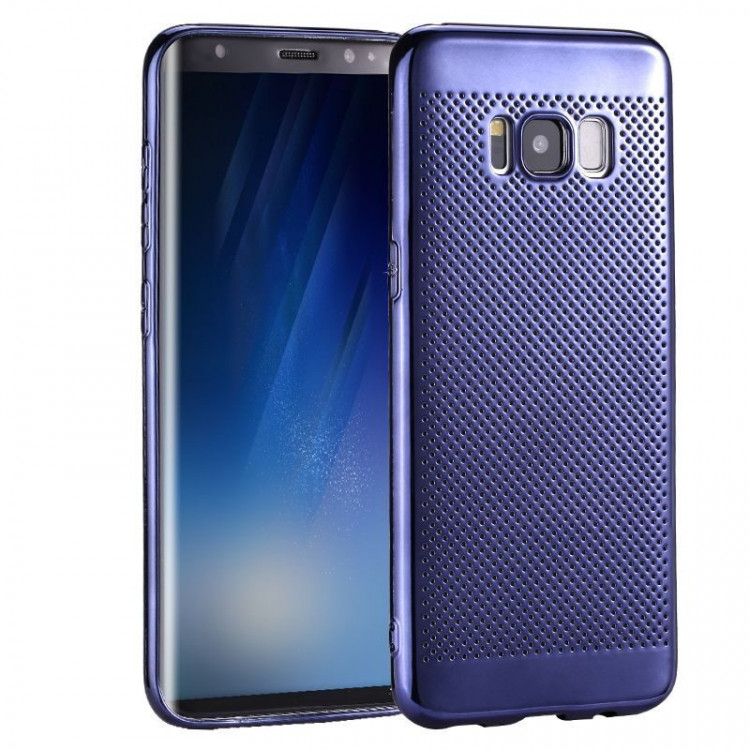 Перфорированный чехол-накладка для Samsung Galaxy S8 (голубой)