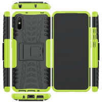 Чехол Hybrid Armor для Xiaomi Redmi 9A (черный + зеленый)
