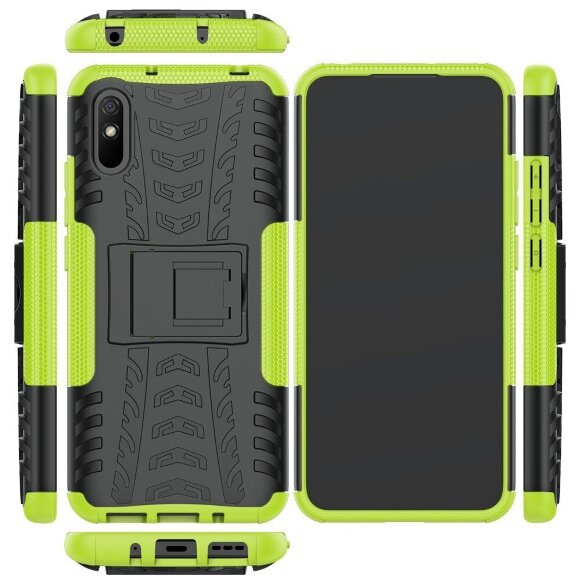 Чехол Hybrid Armor для Xiaomi Redmi 9A (черный + зеленый) Чехол Hybrid Armor для Xiaomi Redmi 9A (черный + зеленый)