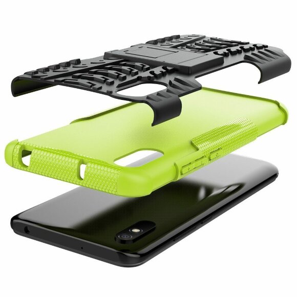 Чехол Hybrid Armor для Xiaomi Redmi 9A (черный + зеленый) Чехол Hybrid Armor для Xiaomi Redmi 9A (черный + зеленый)
