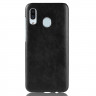 Кожаная накладка-чехол для Samsung Galaxy A40 (черный)