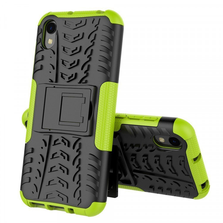 Чехол Hybrid Armor для Huawei Y5 (2019) / Honor 8S (черный + зеленый)