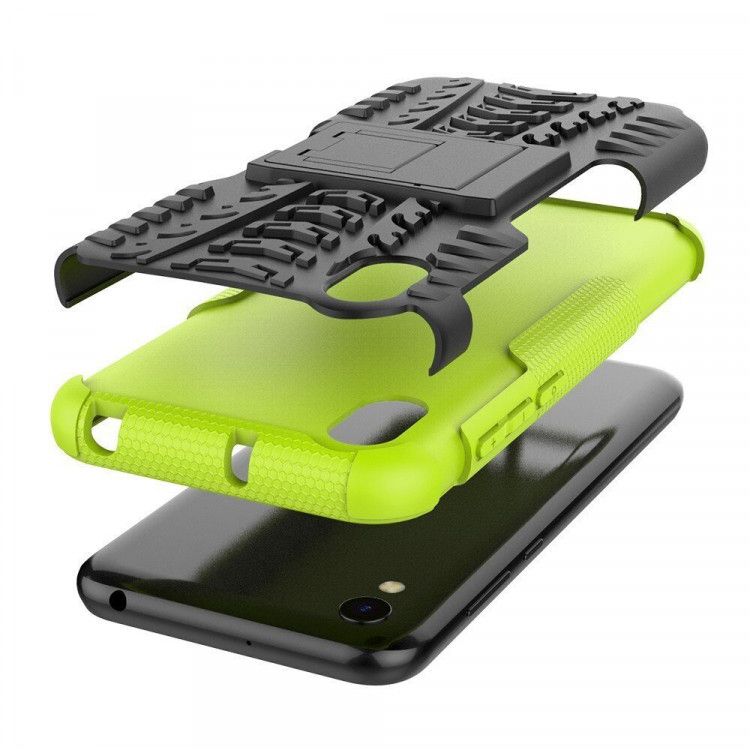Чехол Hybrid Armor для Huawei Y5 (2019) / Honor 8S (черный + зеленый)