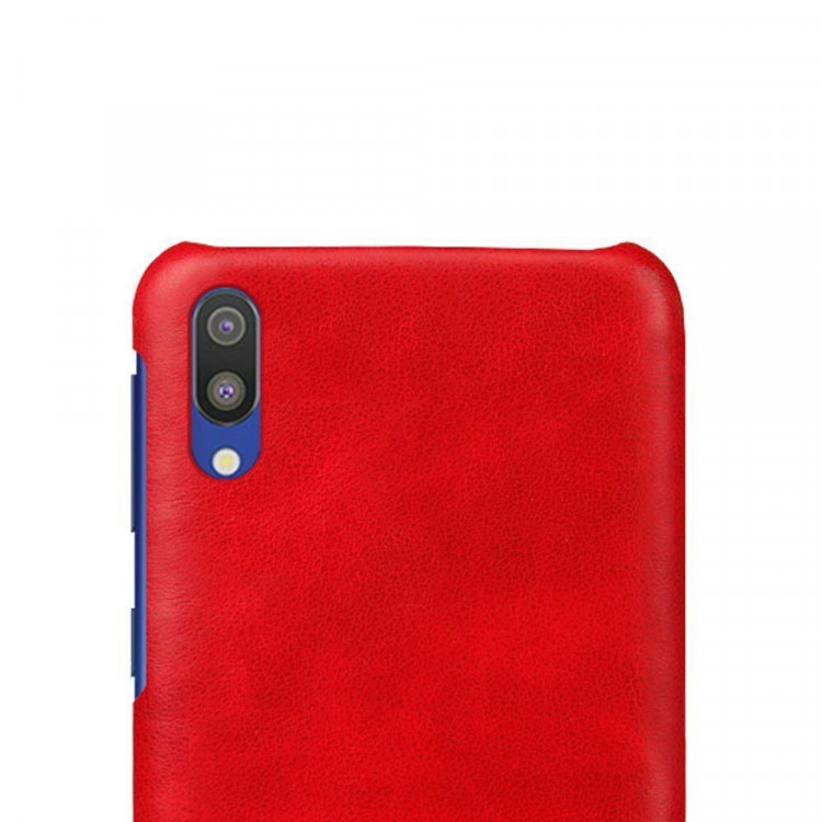 Кожаная накладка-чехол Litchi Texture для Samsung Galaxy M10 (красный)