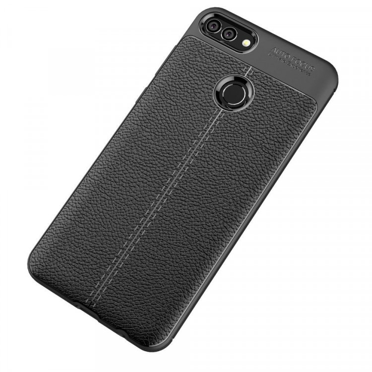 Чехол-накладка Litchi Grain для Huawei Y9 (2018) / Enjoy 8 Plus (черный)