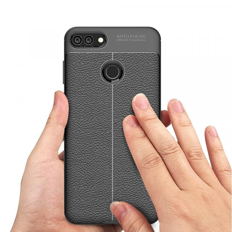 Чехол-накладка Litchi Grain для Huawei Y9 (2018) / Enjoy 8 Plus (черный)