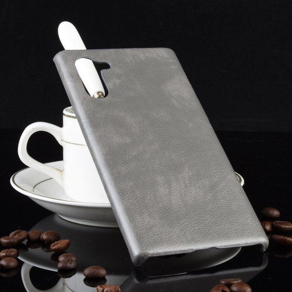 Кожаная накладка-чехол для Samsung Galaxy Note 10 (серый)