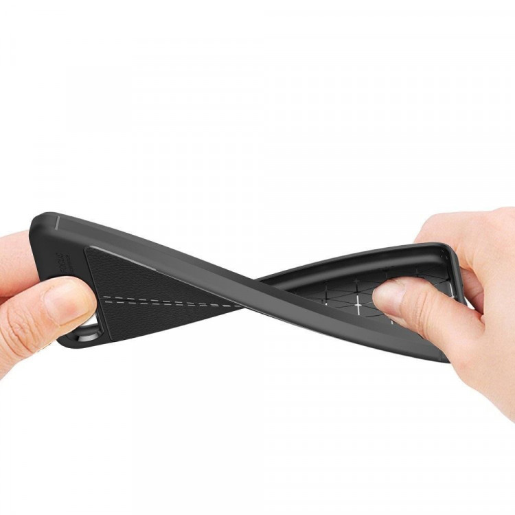 Чехол-накладка Litchi Grain для Huawei Nova 2s (темно-синий)