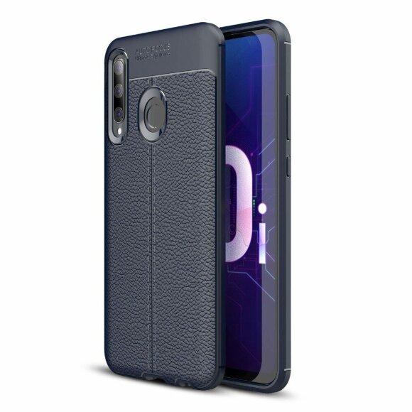 Чехол-накладка Litchi Grain для Huawei P Smart+ (Plus) 2019 / Enjoy 9s / Honor 10i (темно-синий)