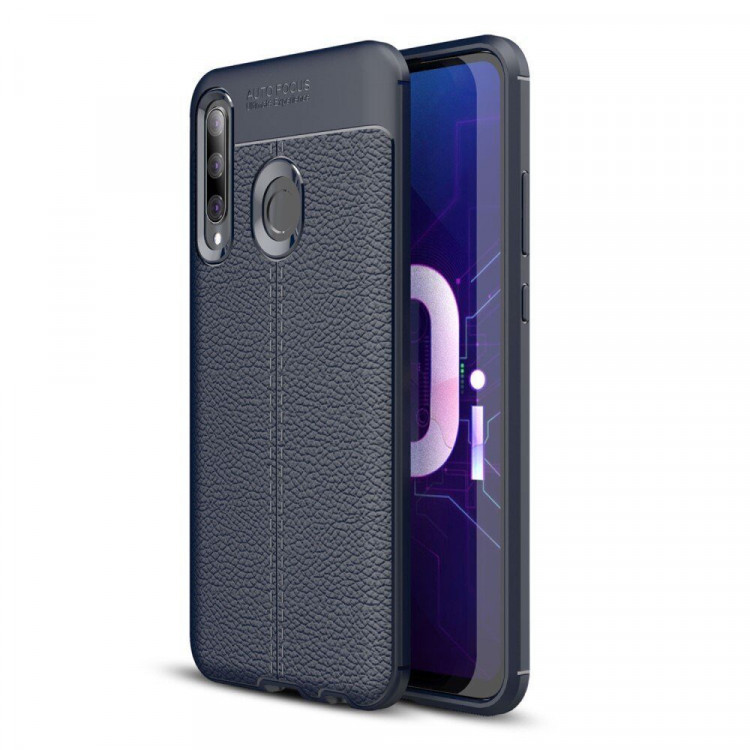 Чехол-накладка Litchi Grain для Huawei P Smart+ (Plus) 2019 / Enjoy 9s / Honor 10i (темно-синий)