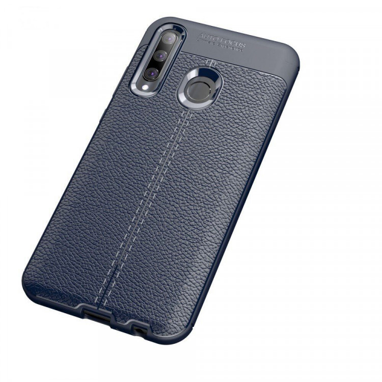 Чехол-накладка Litchi Grain для Huawei P Smart+ (Plus) 2019 / Enjoy 9s / Honor 10i (темно-синий)