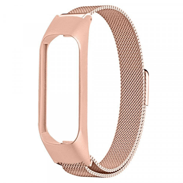 Сетчатый браслет для Samsung Galaxy Fit E SM-R375 (розовое золото)