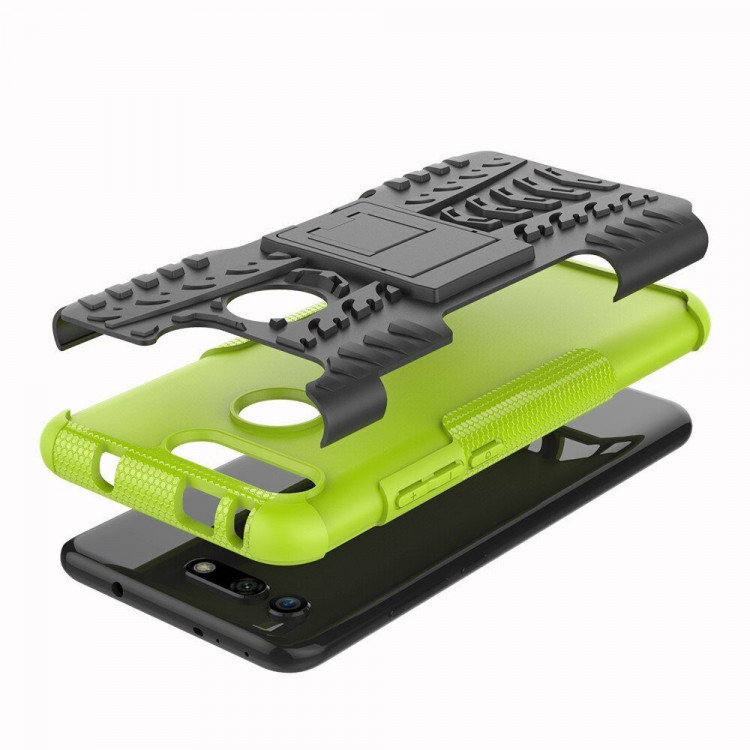 Чехол Hybrid Armor для Huawei Honor View 20 (черный + зеленый)