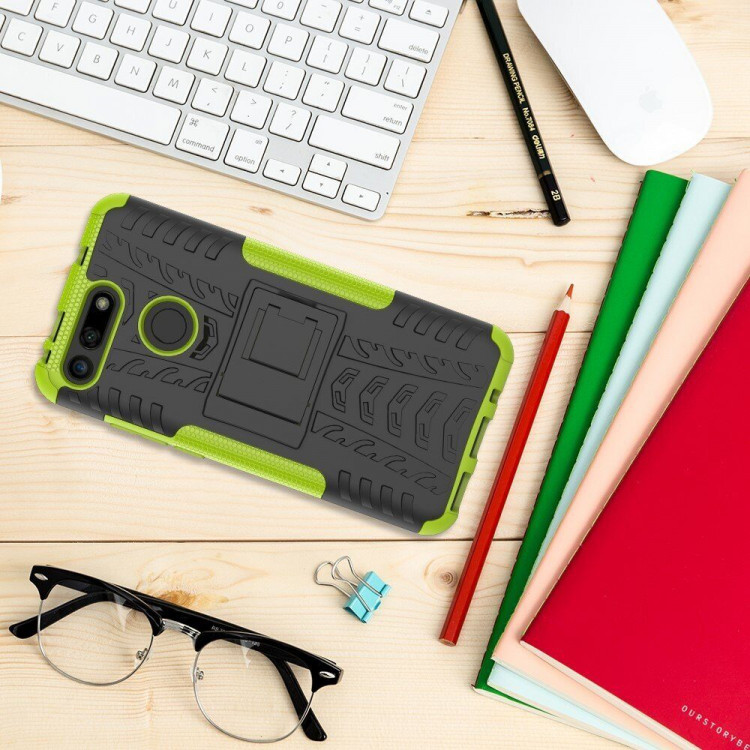 Чехол Hybrid Armor для Huawei Honor View 20 (черный + зеленый)