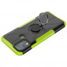 Чехол Armor Shockproof Ring Holder для Infinix Hot 10 Play / Hot 11 Play (черный + зеленый)