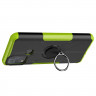 Чехол Armor Shockproof Ring Holder для Infinix Hot 10 Play / Hot 11 Play (черный + зеленый)
