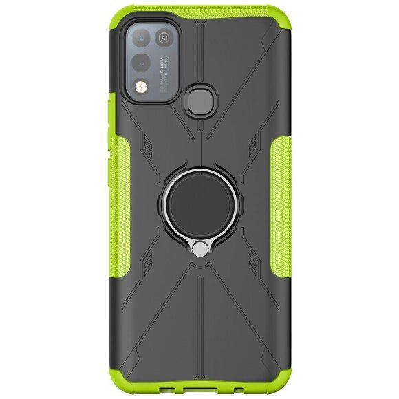 Чехол Armor Shockproof Ring Holder для Infinix Hot 10 Play / Hot 11 Play (черный + зеленый) Чехол Armor Shockproof Ring Holder для Infinix Hot 10 Play / Hot 11 Play (черный + зеленый)