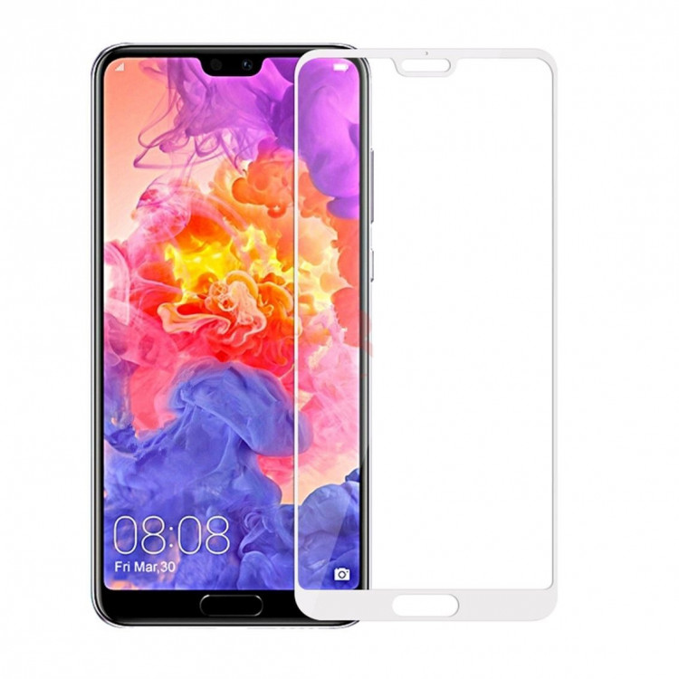 Защитное стекло 3D для Huawei P20 Pro / P20 Plus (белый)